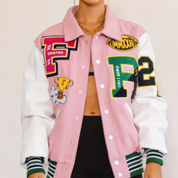 🏆 SALE 🏆 Swankaposh First Row leather varsity jacket-size medium - Picture 2 of 13